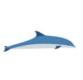 Dolphin blue mammal art graphic symbol vector icon. Animal sea aquarium show illustration side view Royalty Free Stock Photo