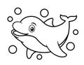 Dolphin Coloring Page For Children Royalty Free Stock Photo