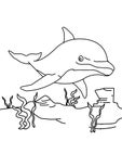 Dolphin coloring page Royalty Free Stock Photo