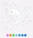Dolphin coloring page. Royalty Free Stock Photo