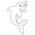Dolphin Coloring Page Isolated for Kids Royalty Free Stock Photo