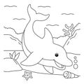 Dolphin Coloring Page for Kids Royalty Free Stock Photo