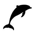 Dolphin Delphinus Delphis Silhouette Vector Found In Warmer Sea Worldwide