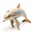 Handmade 3d Wooden Dolphin With Art Nouveau-inspired Design