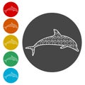 Dolphin fish animal silhouette, Silhouette dolphin Royalty Free Stock Photo