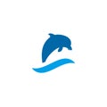 Dolphin fish icon logo design template Royalty Free Stock Photo