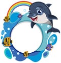 Dolphin and fish with rainbow and bubble Royalty Free Stock Photo