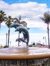 Dolphin Fountain in Santa Barbara California Royalty Free Stock Photo