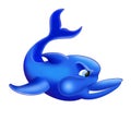 Dolphin Isolated Illustration. Blue and Angry Dolphin Fish