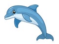 Dolphin isolated on white background. Vector illustration. Royalty Free Stock Photo