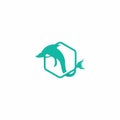 Dolphin Jump Logo. Dolphin Fish logo design
