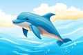 dolphin jump out of water AI generated Royalty Free Stock Photo