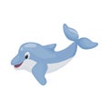 Dolphin jumping character vector illustration funny animal fun ocean mammal wildlife marine aquatic nature fish.