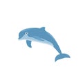 Dolphin jumping. Isolated vector illustration on white background. Royalty Free Stock Photo