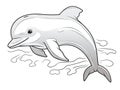 a dolphin jumping out of the water with its mouth open. generative ai Royalty Free Stock Photo