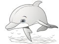 a dolphin jumping out of the water with its mouth open. generative ai Royalty Free Stock Photo