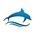 Dolphin Jumping Sea Wave Symbol Design Royalty Free Stock Photo