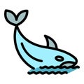 Dolphin killer icon vector flat