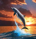 Dolphin Leap at Sunset