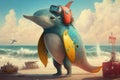 Dolphin Lifeguard: A Colorful and Expressive Whimsical 3D Character Desig