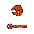 Dolphin Logo with Letter D Concept