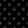 Dolphin logo seamless pattern isolated on black background Royalty Free Stock Photo