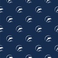 Dolphin logo seamless pattern isolated on white background Royalty Free Stock Photo