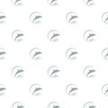 Dolphin logo seamless pattern isolated on white background Royalty Free Stock Photo