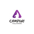 Dolphin logo with triangle shapes Royalty Free Stock Photo