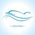 Dolphin logo.Vector flat illustration for design