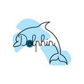 Dolphin Logo vector icon design, Marine Animals Fish Types Mammals, love to fly and jump Royalty Free Stock Photo