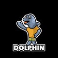 Dolphin mascot cartoon design logo