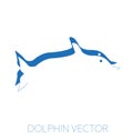 Dolphin minimal vector illustration Royalty Free Stock Photo