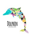 Dolphin ornate logo, sketch for your design Royalty Free Stock Photo