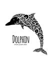 Dolphin ornate logo, sketch for your design Royalty Free Stock Photo