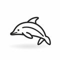 Minimalistic Dolphin Outline Icon - Vector Design For Ux ui Royalty Free Stock Photo