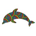 Dolphin with multicolored patterns.