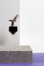 Dolphin wine glass