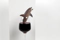 Dolphin wine glass