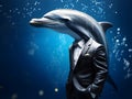 Dolphin portrait in the elegant suit Royalty Free Stock Photo
