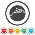 Dolphin ring icon, color set Royalty Free Stock Photo