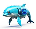 dolphin robot isolated over a white background.