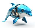 dolphin robot isolated over a white background.