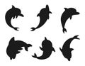 Dolphin Scissor Skills isolated vector Silhouette Royalty Free Stock Photo
