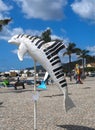 Dolphin sculptures in Setubal Portugal of the exhibition named Golfinho Colorido