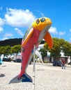 Dolphin sculptures in Setubal Portugal of the exhibition named Golfinho Colorido