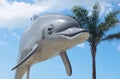 Dolphin sculpture in Setubal Portugal of the exhibition named Golfinho Colorido