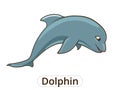 Dolphin sea animal fish cartoon illustration