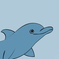 Dolphin sea animal silhouette . Royalty Free Stock Photo