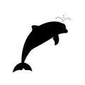Dolphin silhouette. icon. Royalty Free Stock Photo